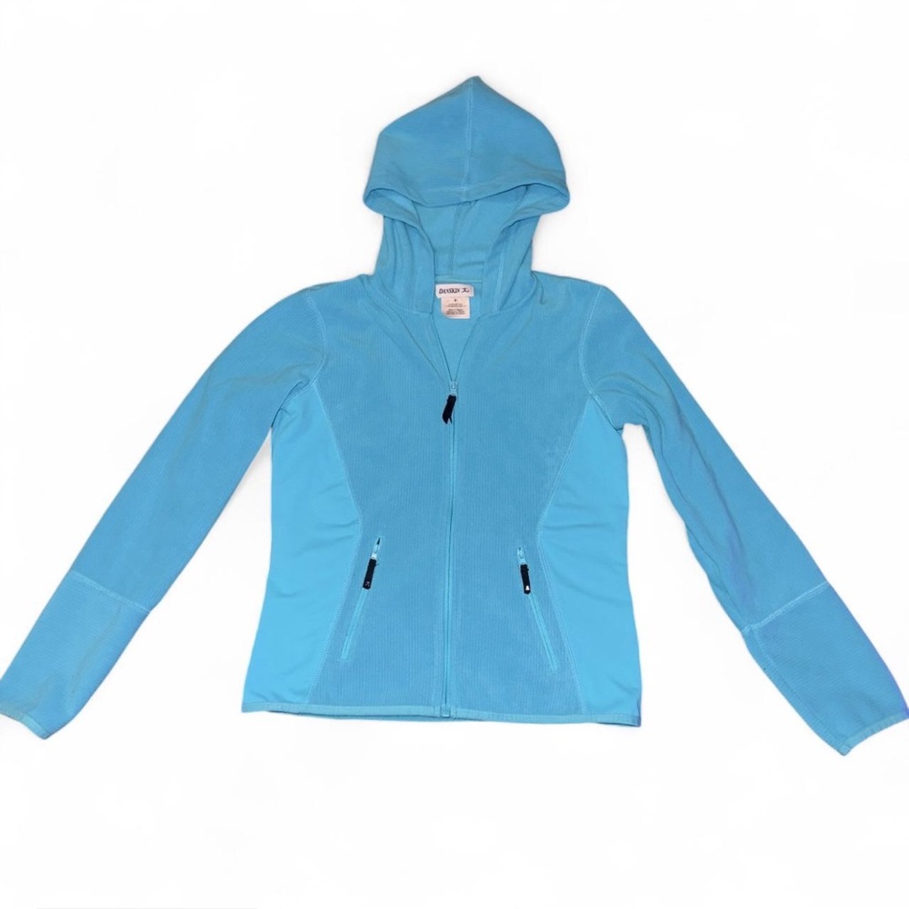 Danskin Teal Full‎ Zip Activewear Jacket Hoodie Pockets Clean Girl Athletic S